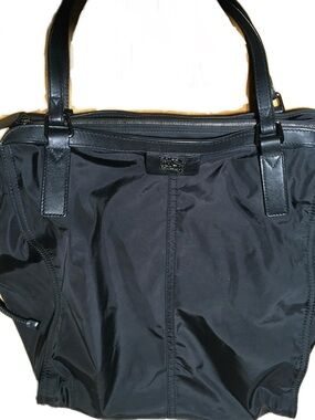 BURBERRY Nylon Buckleigh Leather Trim Shopper Tote Bag READ